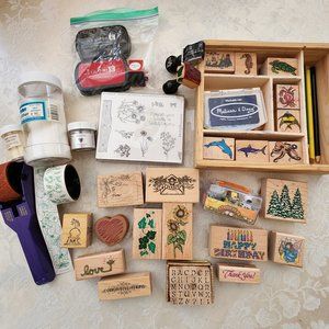 Large stamp collection and supplies